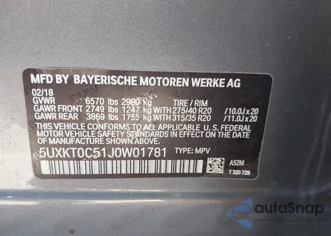 2018 BMW X5 Edrive xDrive40E Iperformance from USA, damaged, VIN 5UXKT0C51J0W01781